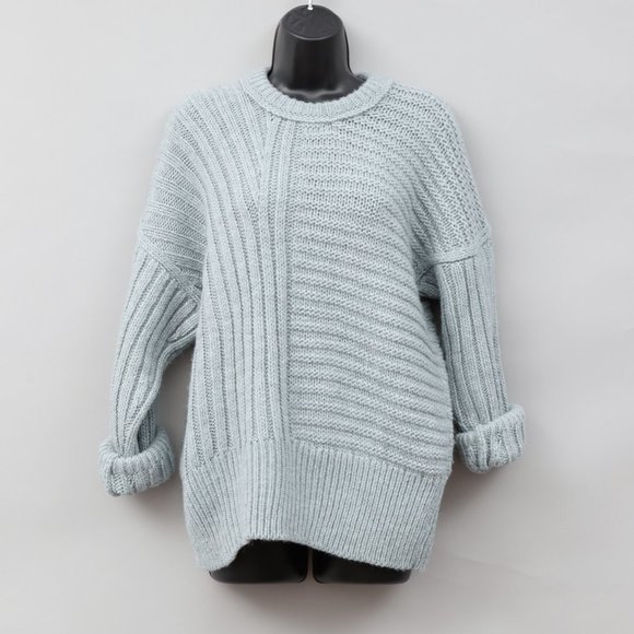 NWT Paul Smith Gray Blue Crewneck Chunky Sweater - Picture 1 of 12
